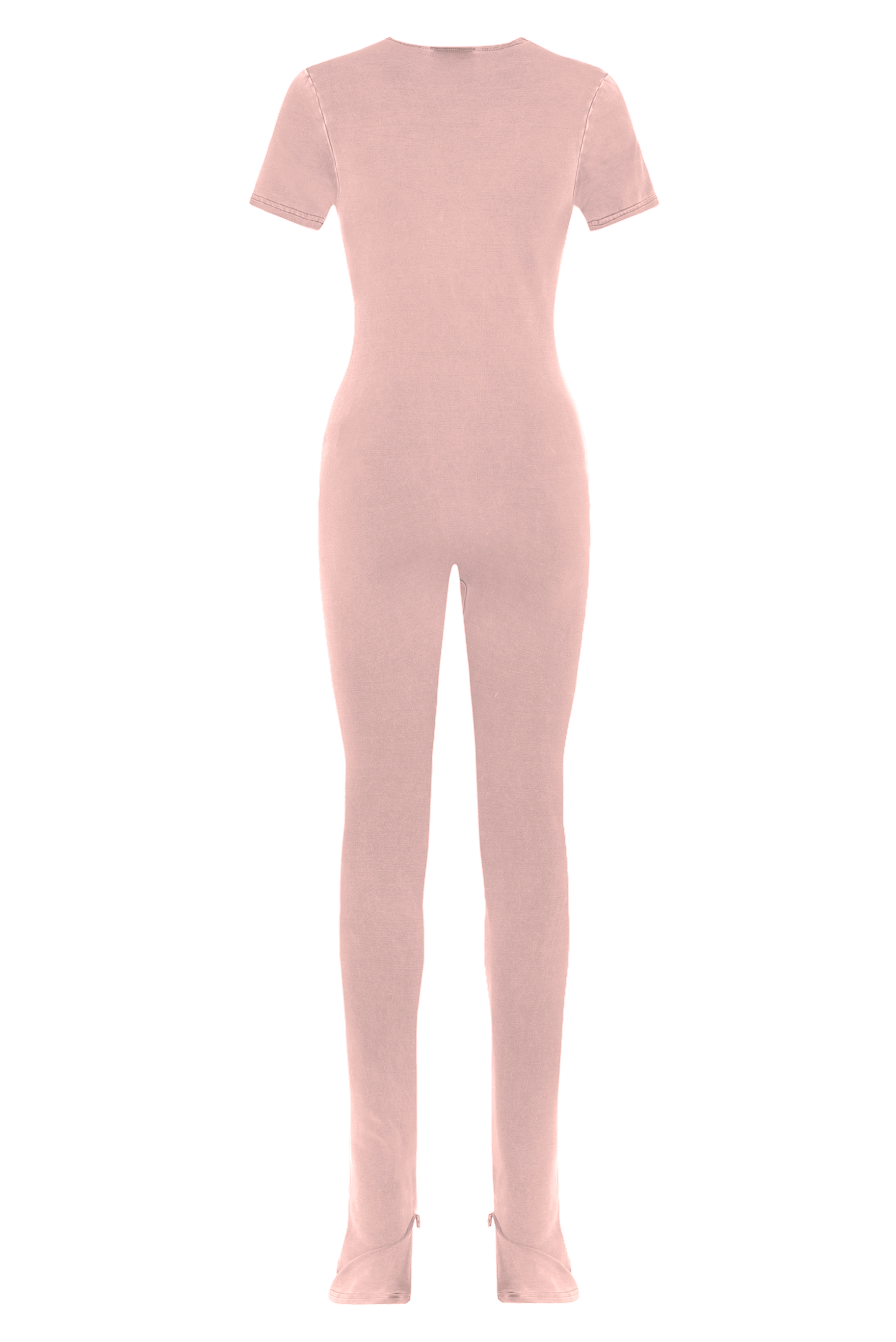 V-neck Zip Bodysuit  - Peony