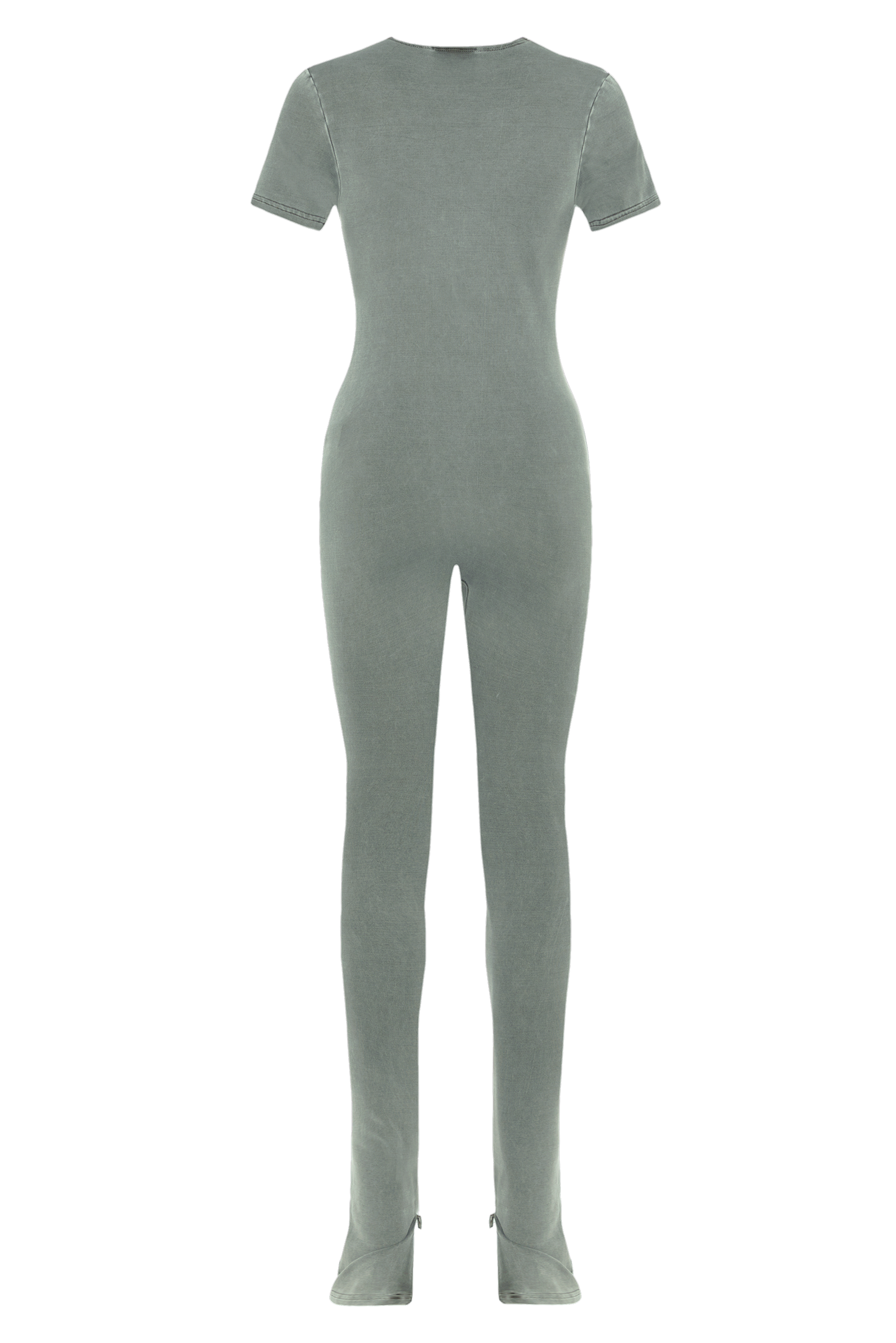 V-neck Zip Bodysuit - Sage
